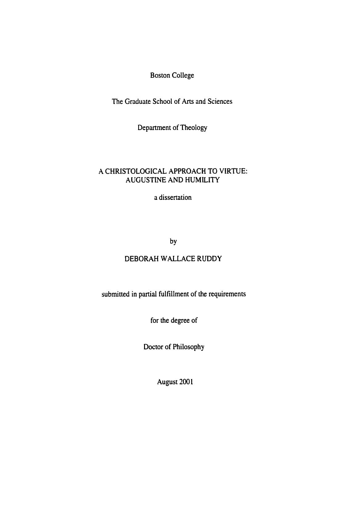 A Christological Approach to Virtue: Augustine and Humility by Deborah Wallace Ruddy