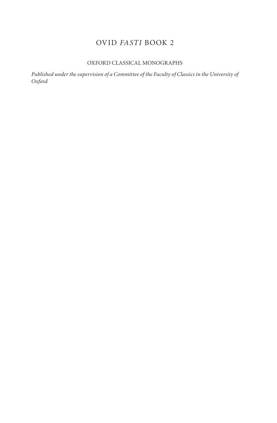 A Commentary on Ovid's Fasti, Book 2 by Matthew Robinson