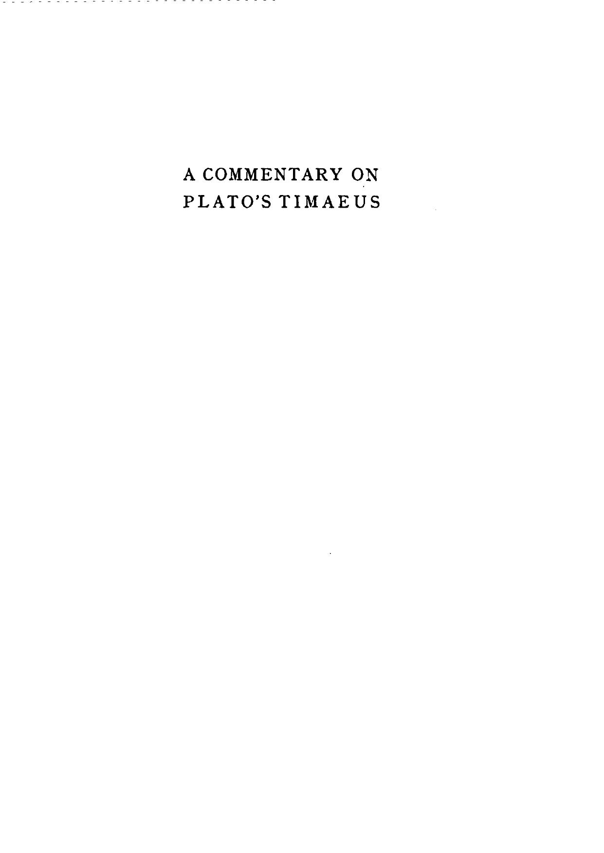 A Commentary on Plato's Timaeus by Alfred Edward Taylor
