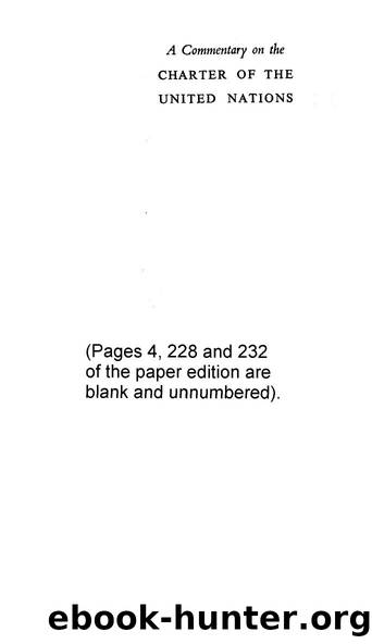 A Commentary on the Charter Of The United Nations (1950) by Norman Bentwich LL.D. (Hon.) barrister-at-law & Andrew Martin Ph.D. barrister-at-law