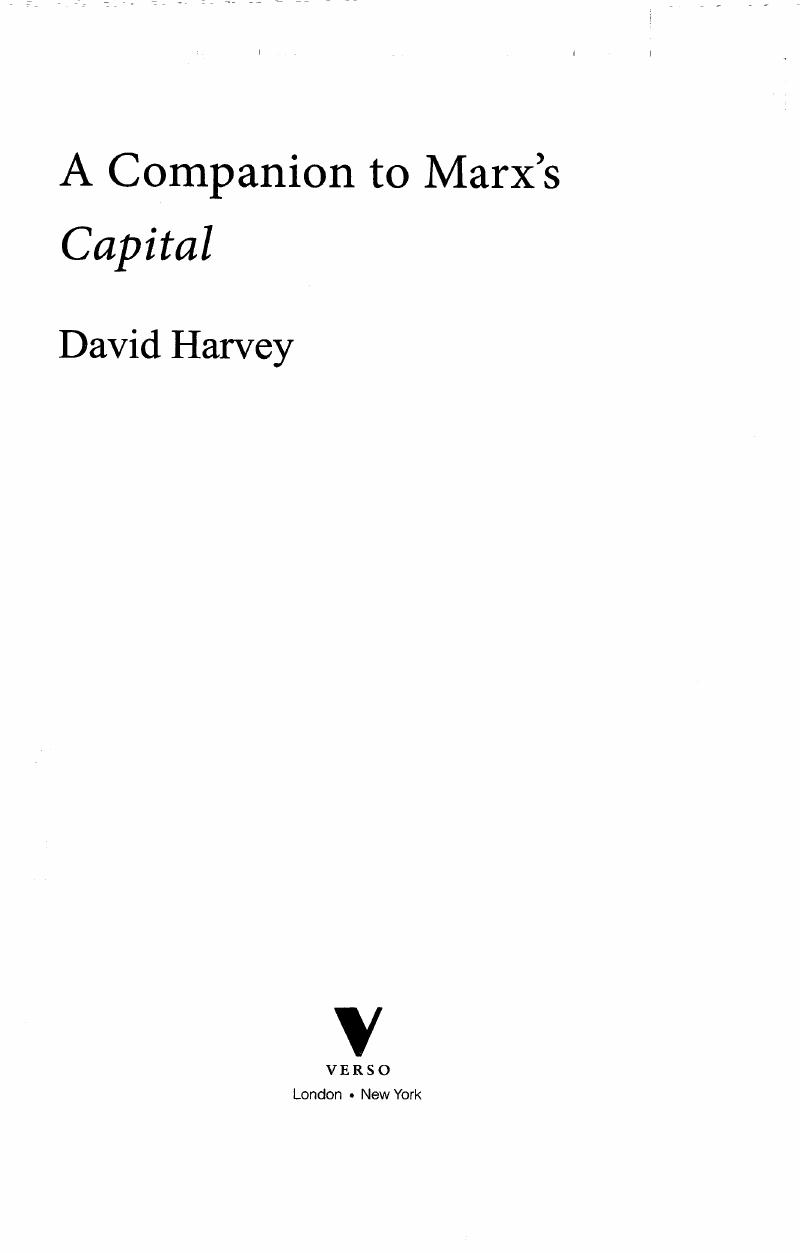 A Companion to Marx's Capital by David Harvey