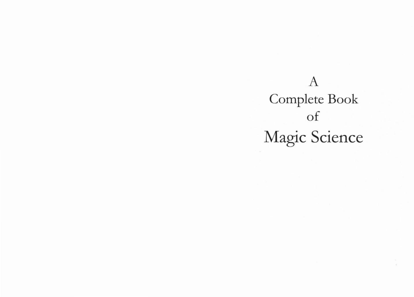 A Complete Book of Magic Science by Frederick Hockley