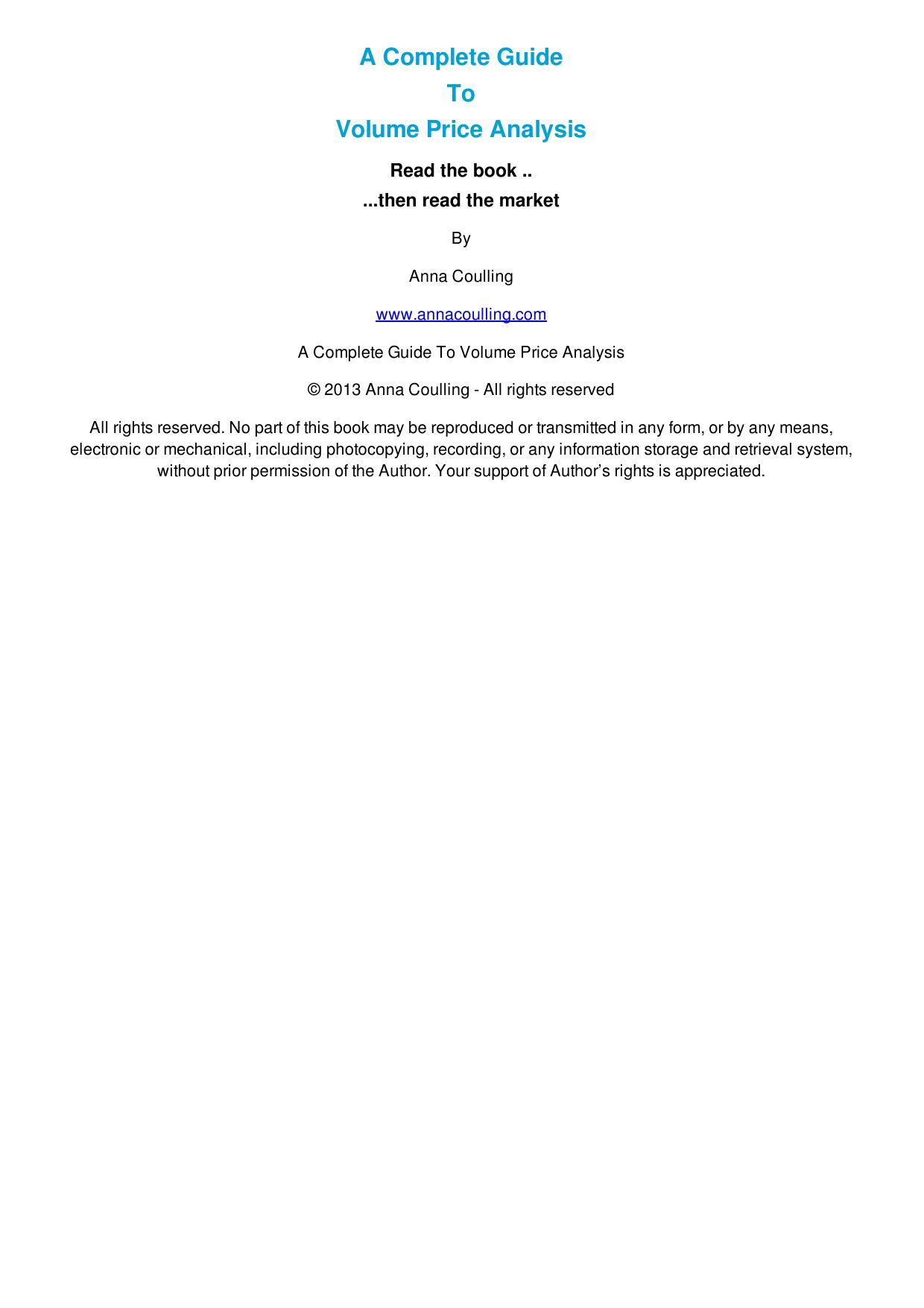 A Complete Guide to Volume Price Analysis by Unknown