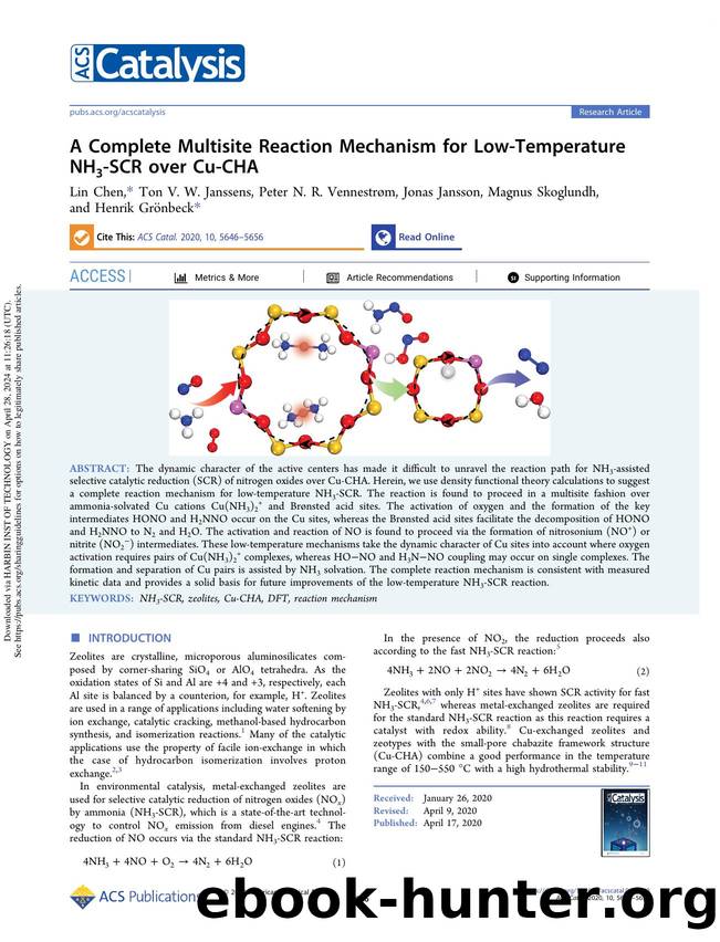A Complete Multisite Reaction Mechanism for Low-Temperature NH3-SCR over Cu-CHA by unknow