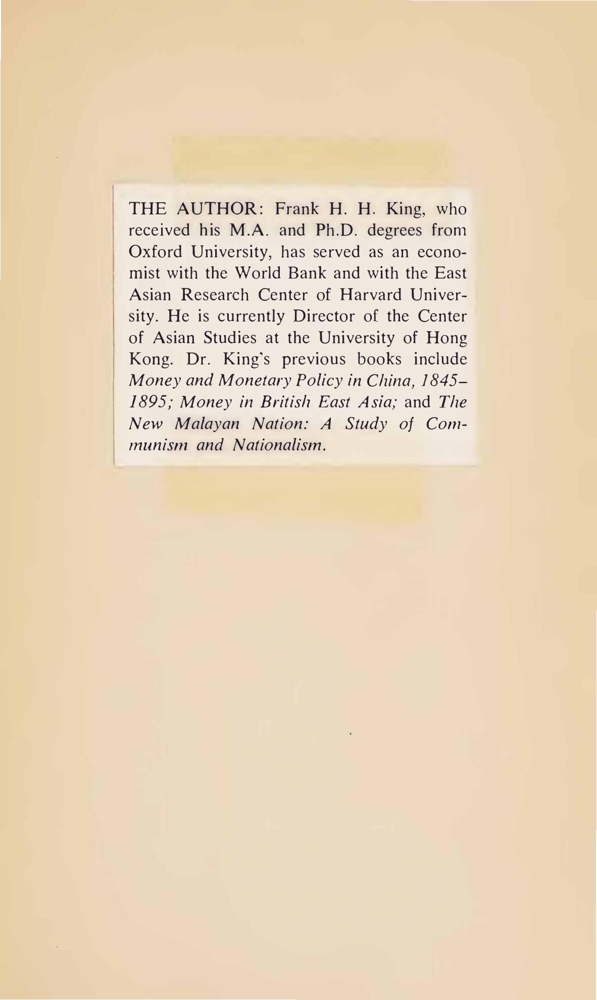 A Concise Economic History of Modern China (1840â1961) by Frank Henry Haviland King
