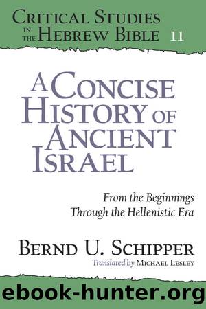 A Concise History of Ancient Israel (Critical Studies in the Hebrew Bible) by Bernd U. Schipper