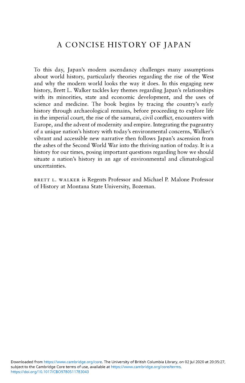 A Concise History of Japan by Unknow