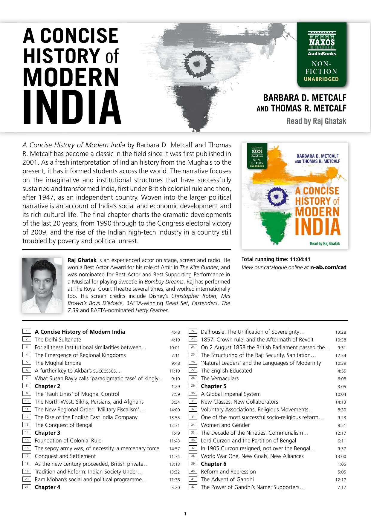 A Concise History of Modern India by Reference Guide