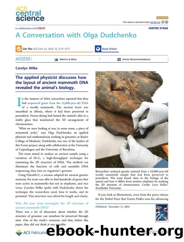 A Conversation with Olga Dudchenko by Carolyn Wilke