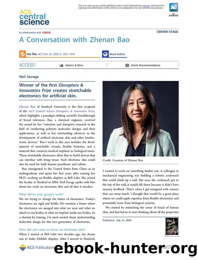 A Conversation with Zhenan Bao by Neil Savage