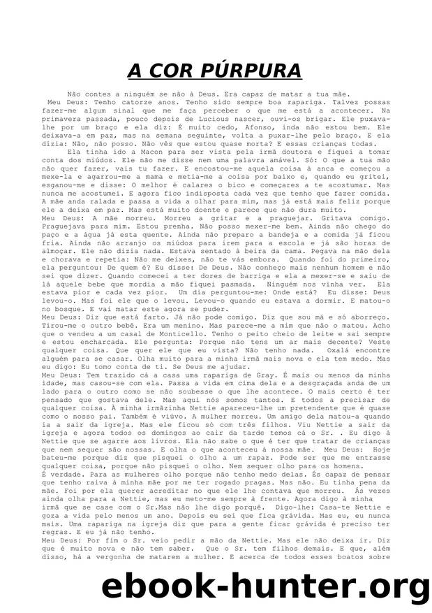 A Cor Purpura by Alice Walker