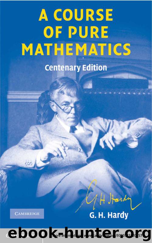 A Course of Pure Mathematics (Cambridge Mathematical Library) by G. H. Hardy