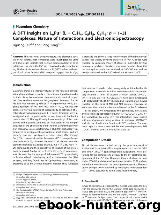 A DFT Insight on LnPu+ (L = C4H4, C5H5, C6H6; n = 13) Complexes: Nature of Interactions and Electronic Spectroscopy by Unknown