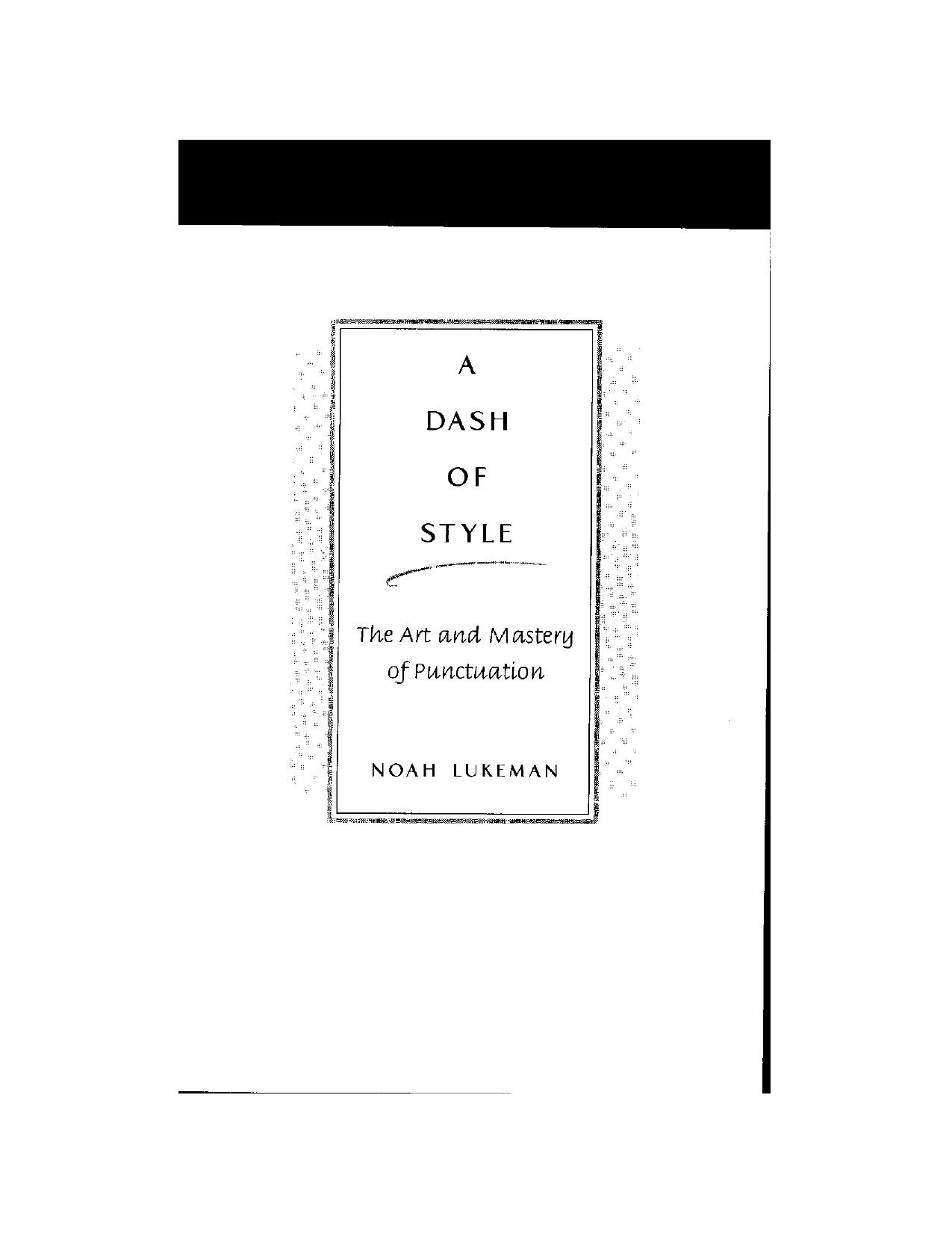A Dash of Style by Noah Lukeman