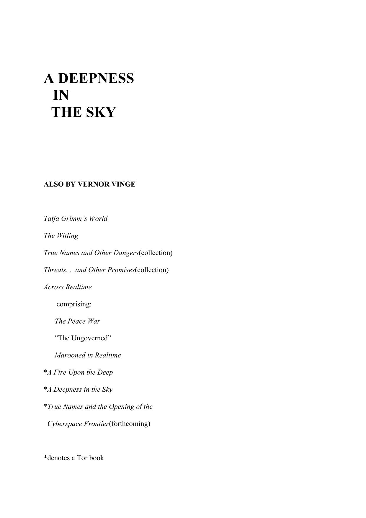 A Deepness in the Sky by Vernor Vinge