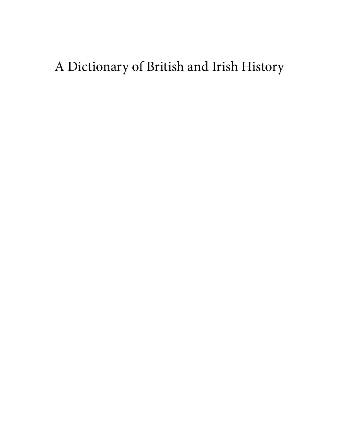A Dictionary of British and Irish History by Robert Peberdy Philip Waller