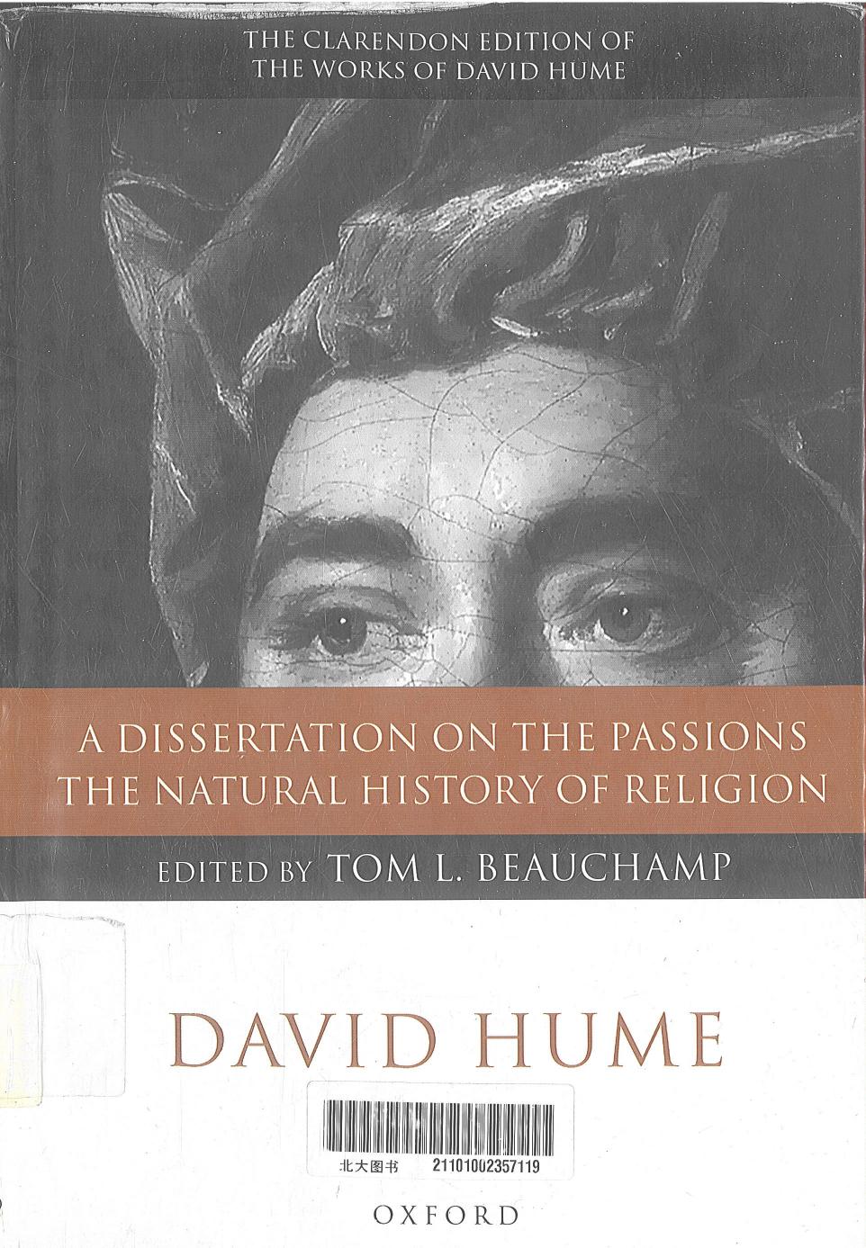 A Dissertation on the Passions; The Natural History of Religion by Tom L Beauchamp