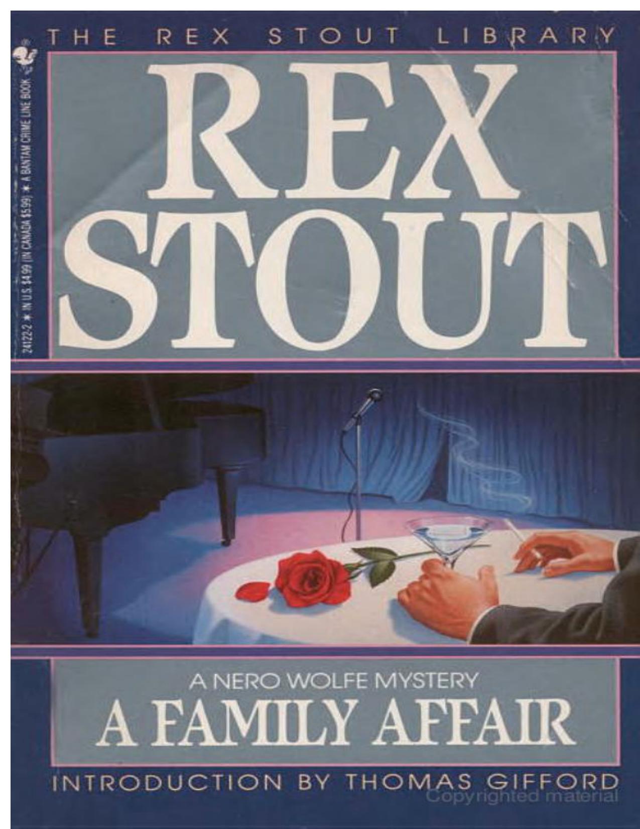 A Family Affair by Rex Stout