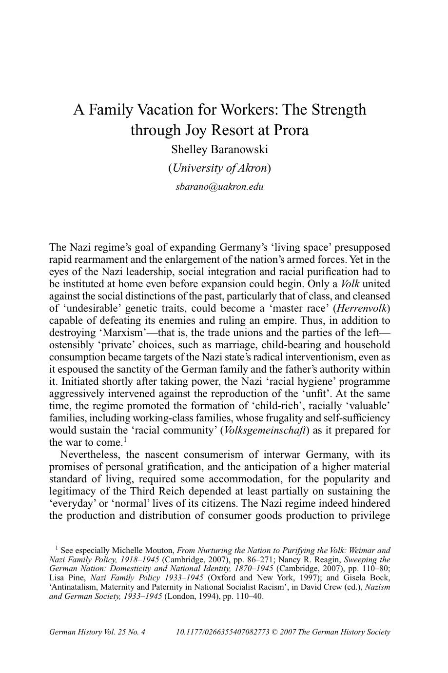 A Family Vacation for Workers; The Strength Through Joy Resort at Prora by Unknown