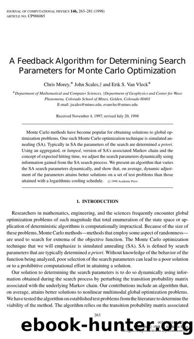 A Feedback Algorithm for Determining Search Parameters for Monte Carlo Optimization by Morey C. et al