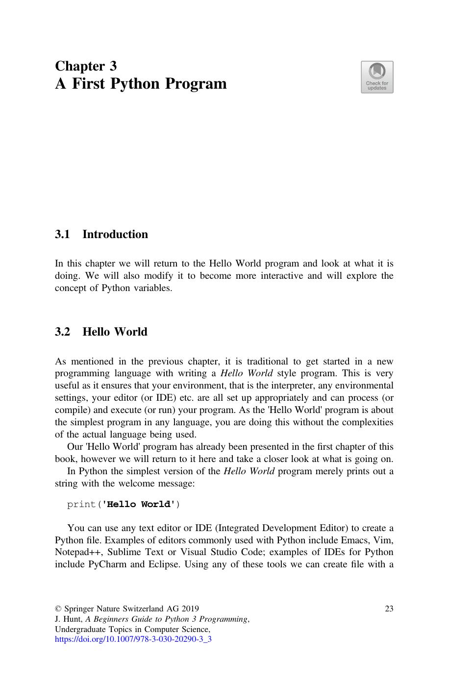 A First Python Program by John Hunt