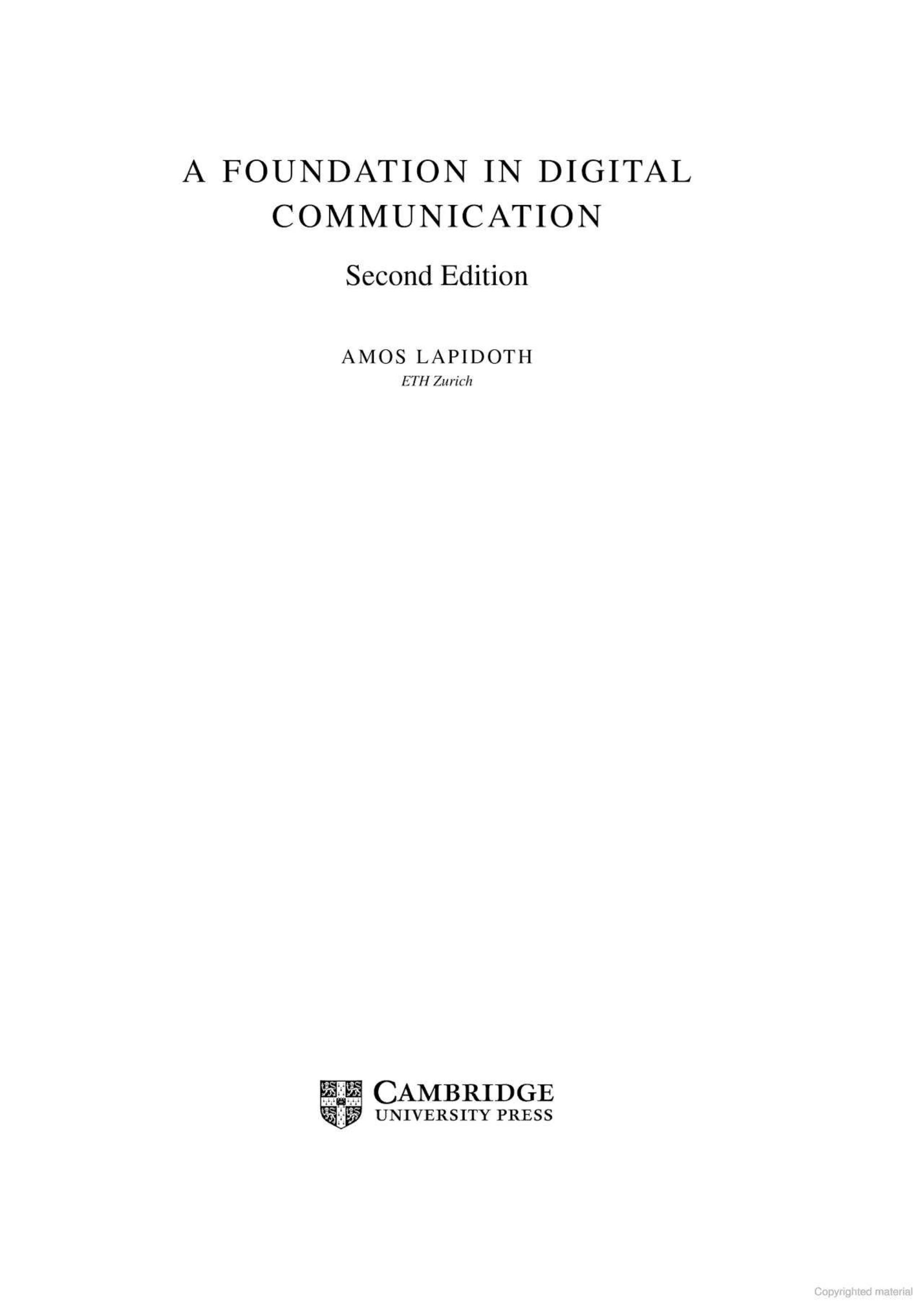 A Foundation in Digital Communication, Second Edition by Unknow