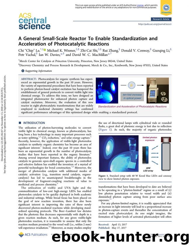A General Small-Scale Reactor To Enable Standardization and Acceleration of Photocatalytic Reactions by unknow