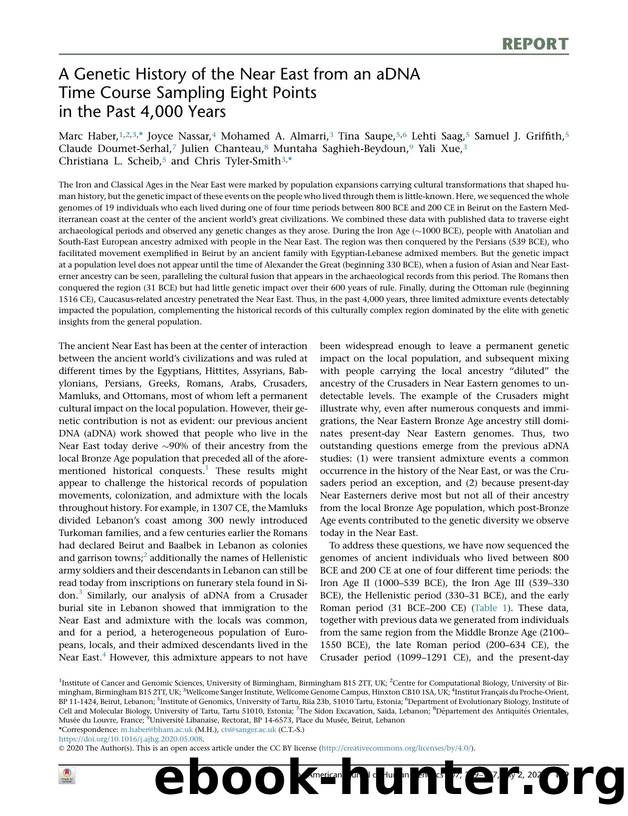 A Genetic History of the Near East from an aDNA Time Course Sampling Eight Points in the Past 4,000 Years by unknow