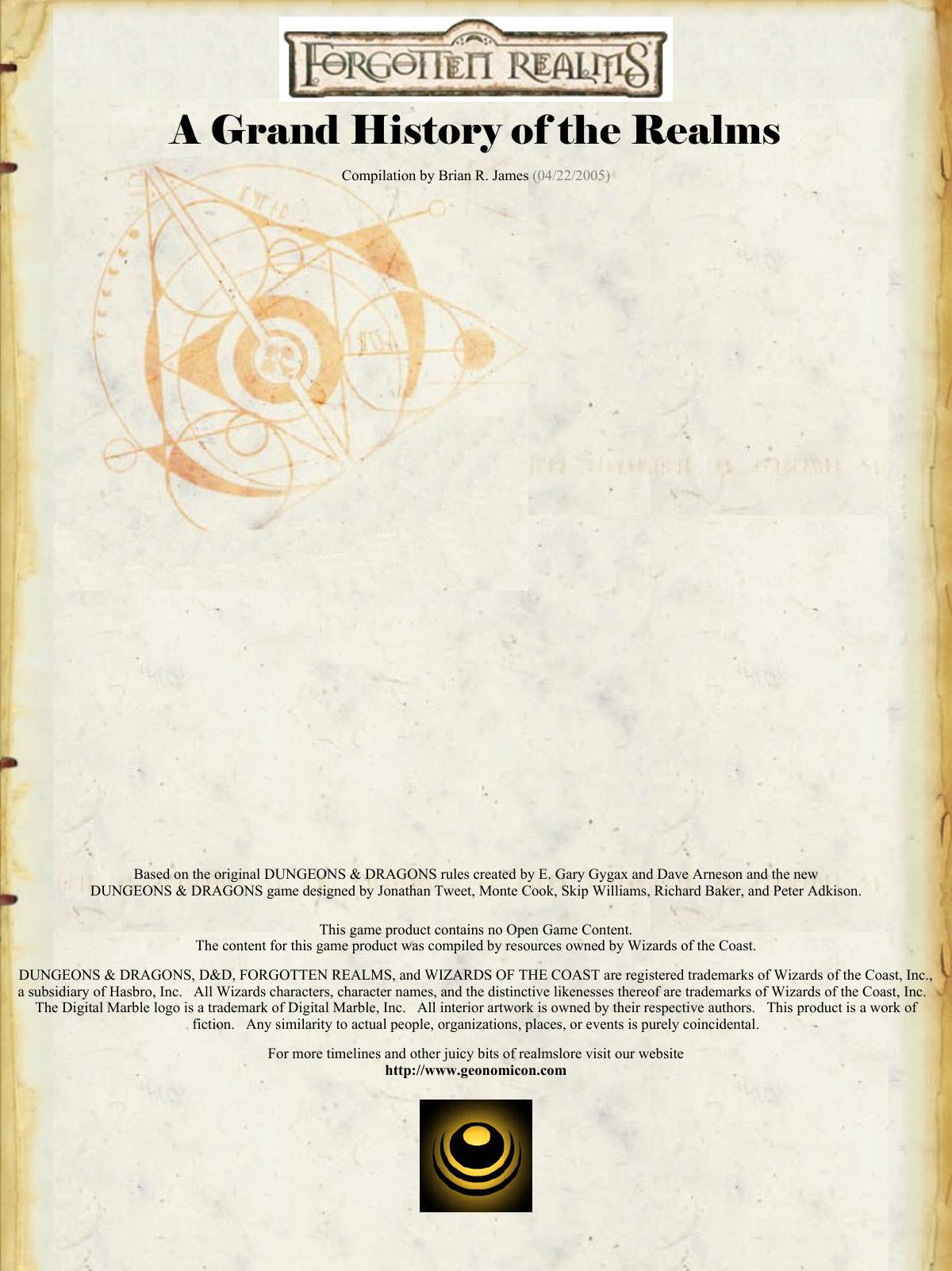 A Grand History of the Realms by Brian R. James