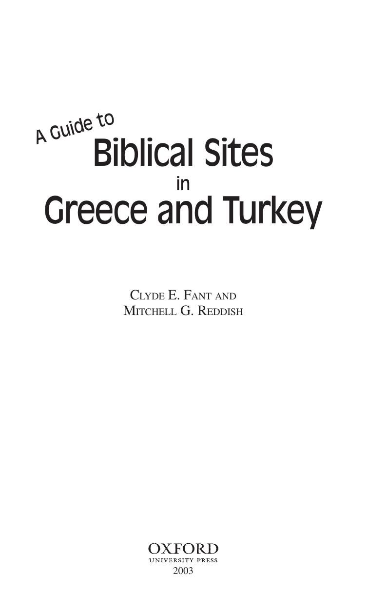 A Guide to Biblical Sites in Greece and Turkey by Clyde E. Fant Mitchell G. Reddish