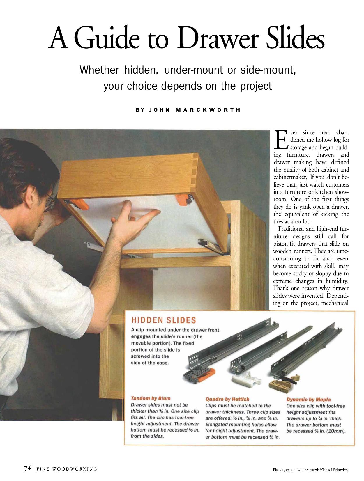 A Guide to Drawer Slides by John Marckworth