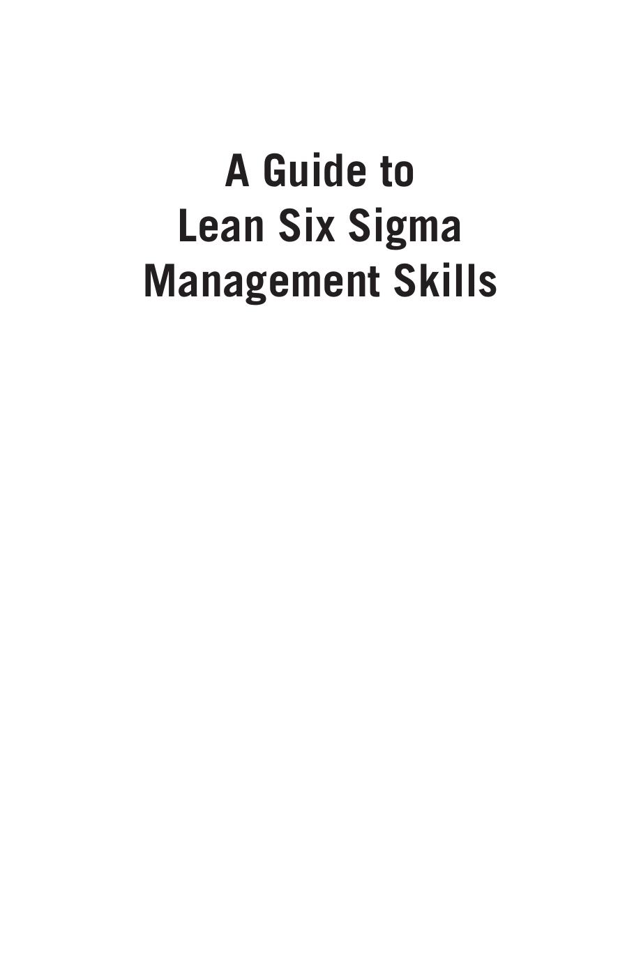 A Guide to Lean Six Sigma Management Skills (ATTiCA) by Unknown
