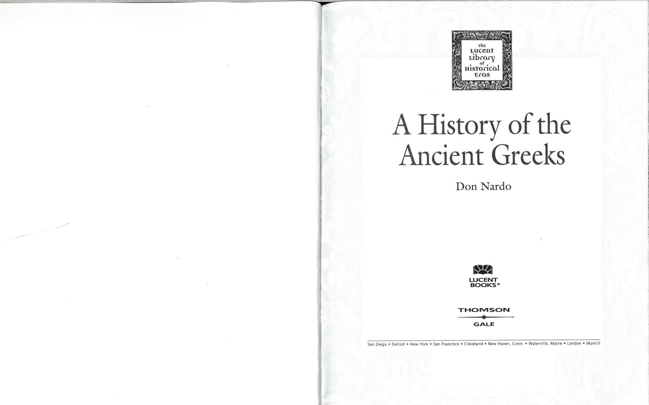 A HISTORY OF THE ANCIENT GREEKS by Don Nardo