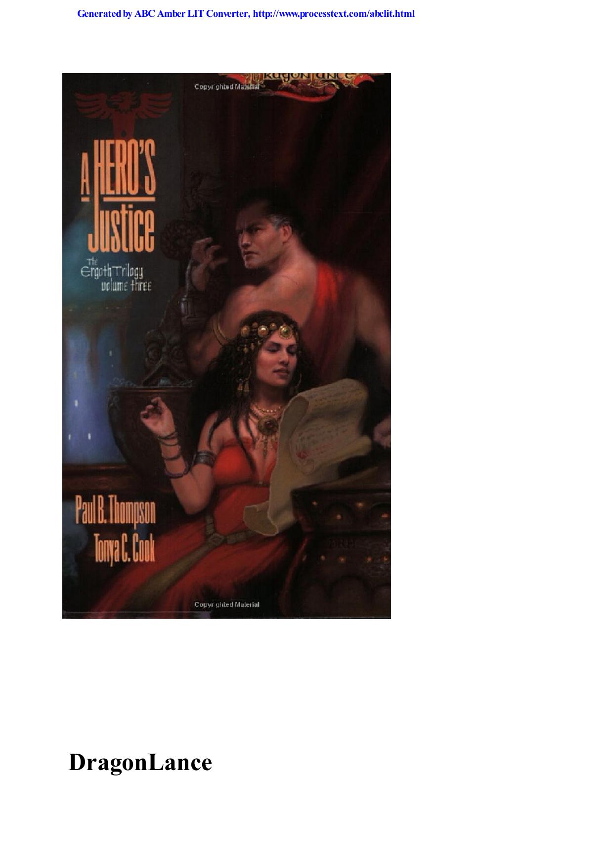 A Hero's Justice by Paul B. Thompson & Tonya C. Cook