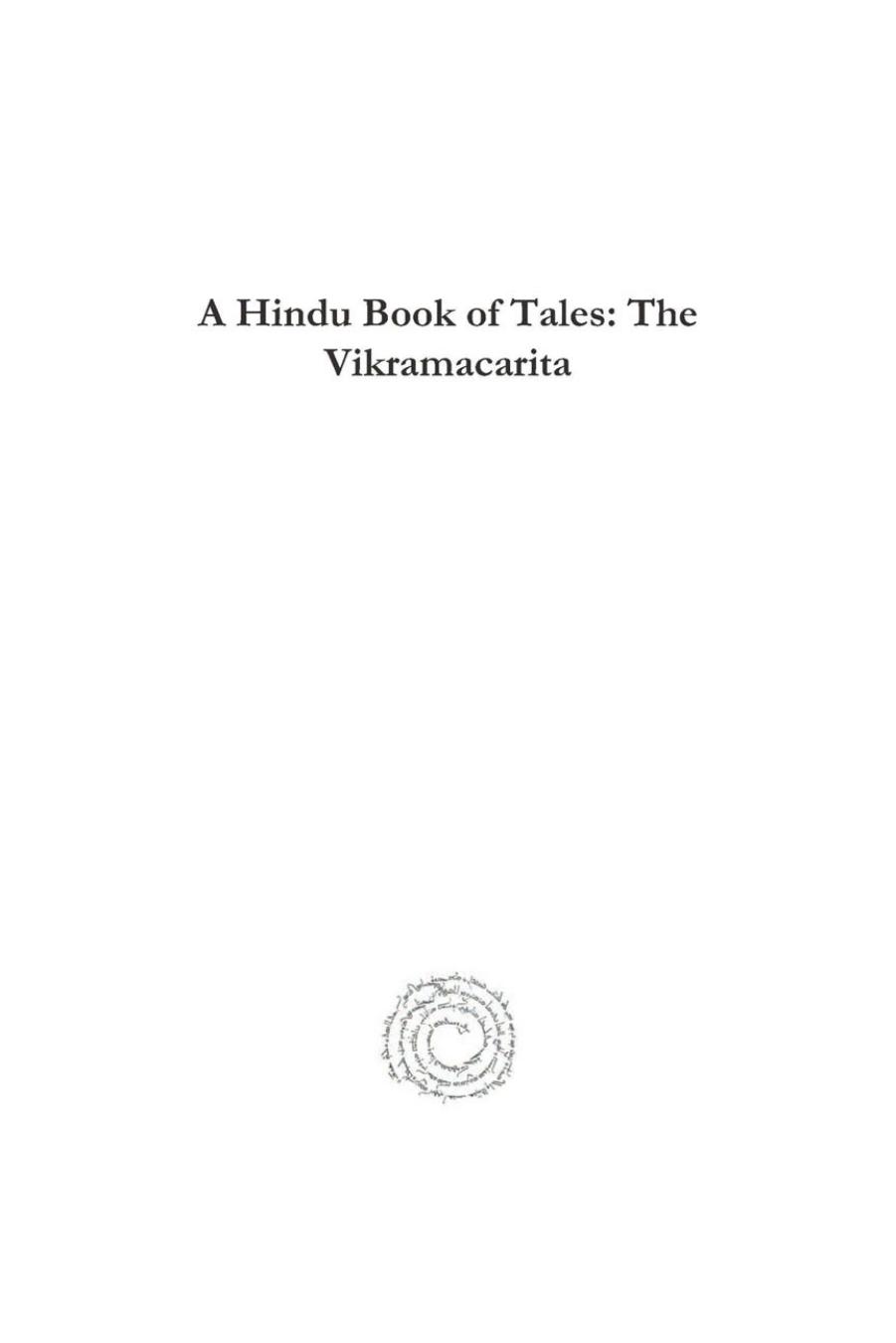 A Hindu Book of Tales: The Vikramacarita by Franklin Edgerton