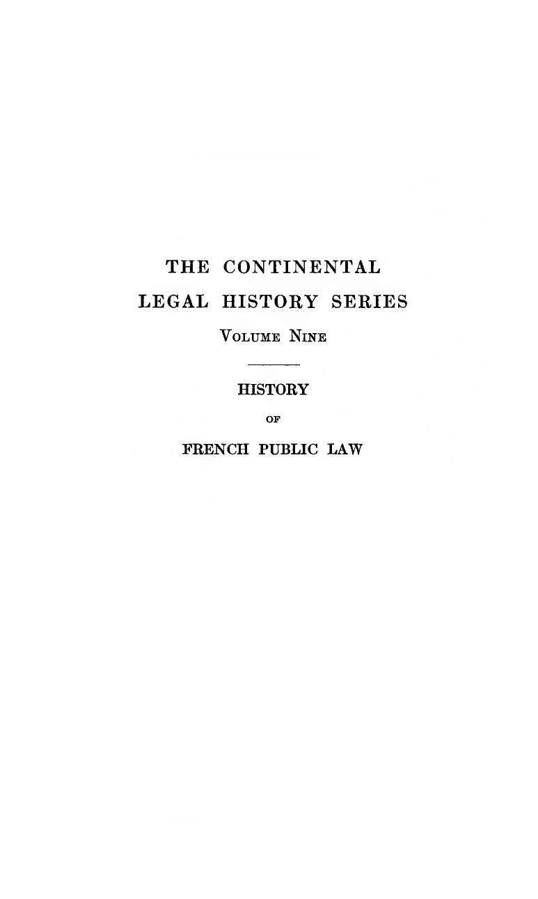 A History Of French Public Law by Jean Brissaud