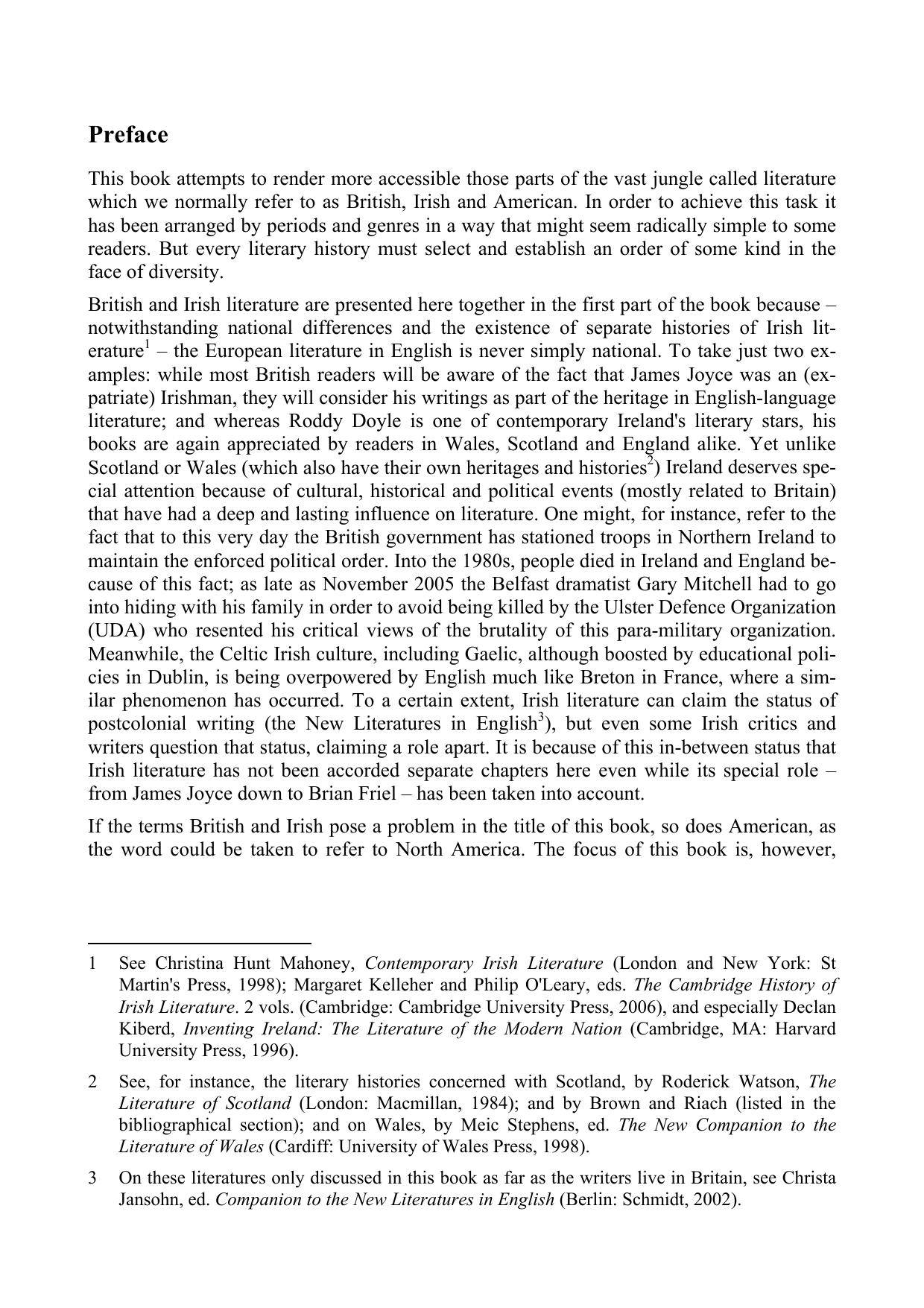 A History of British Irish and American Literature by Hans-Peter Wagner