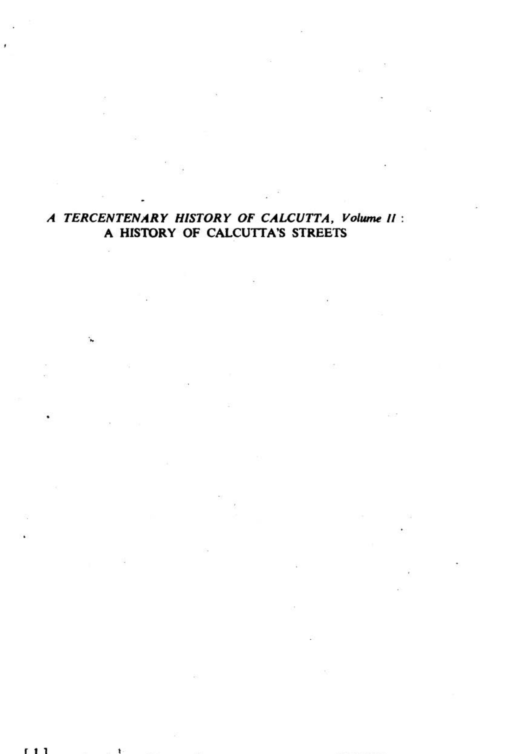 A History of Calcutta's Streets by P. Thankappan Nair