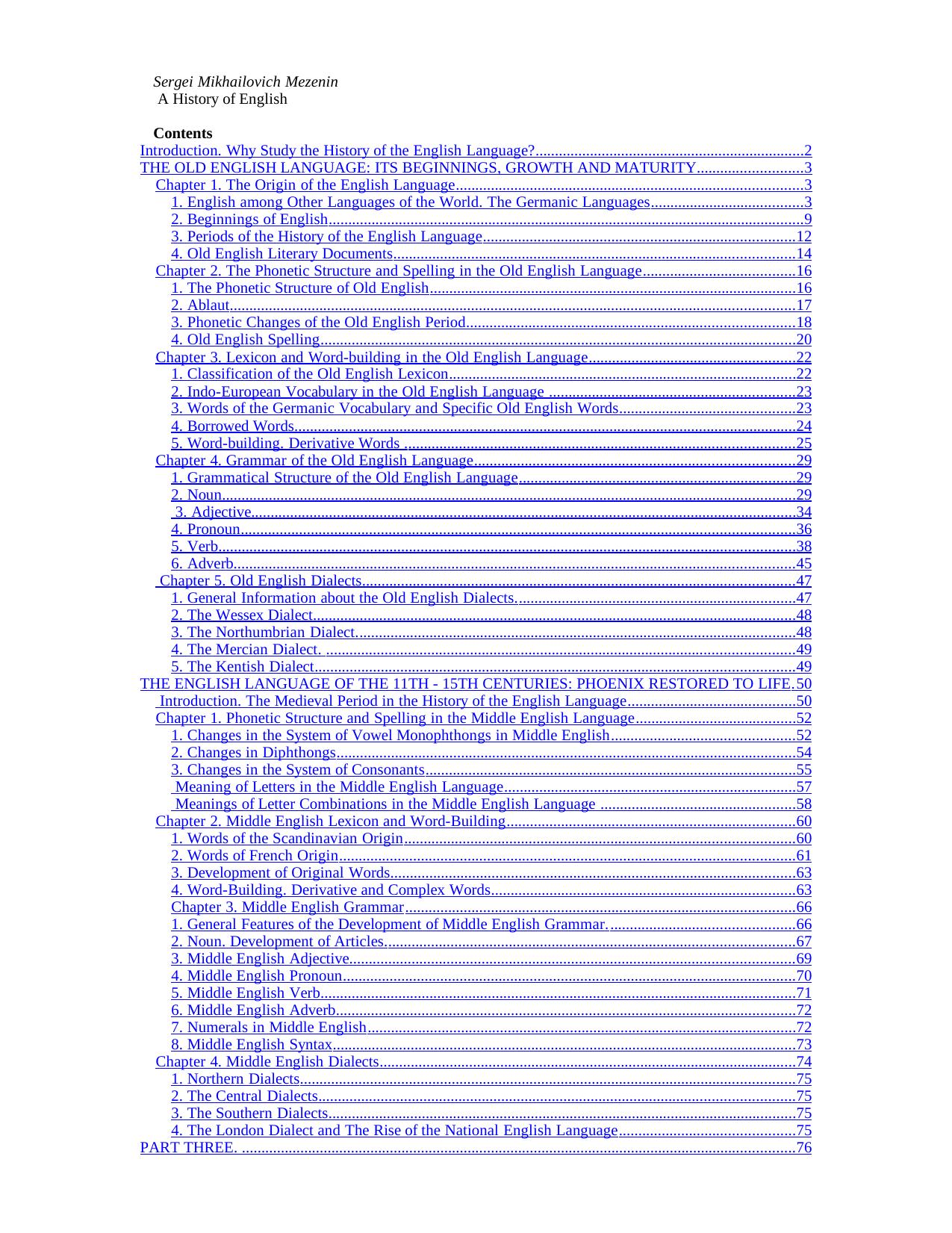 A History of English (Life of language) by Zirus