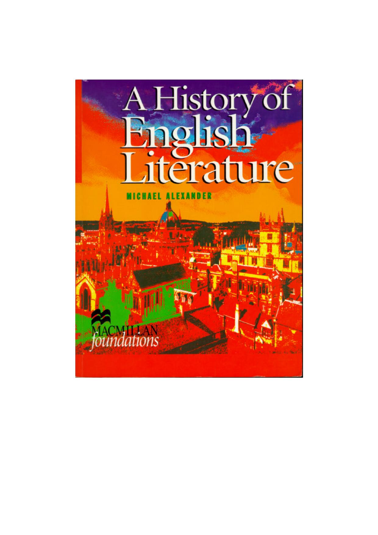 A History of English Literature (Foundations) by Michael Alexander