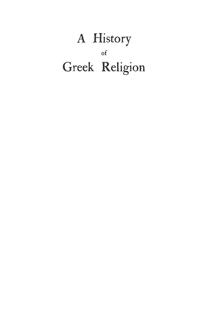 A History of Greek Religion by Martin Persson Nilsson