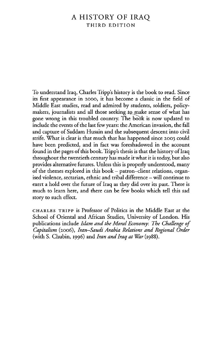 A History of Iraq by Charles Tripp