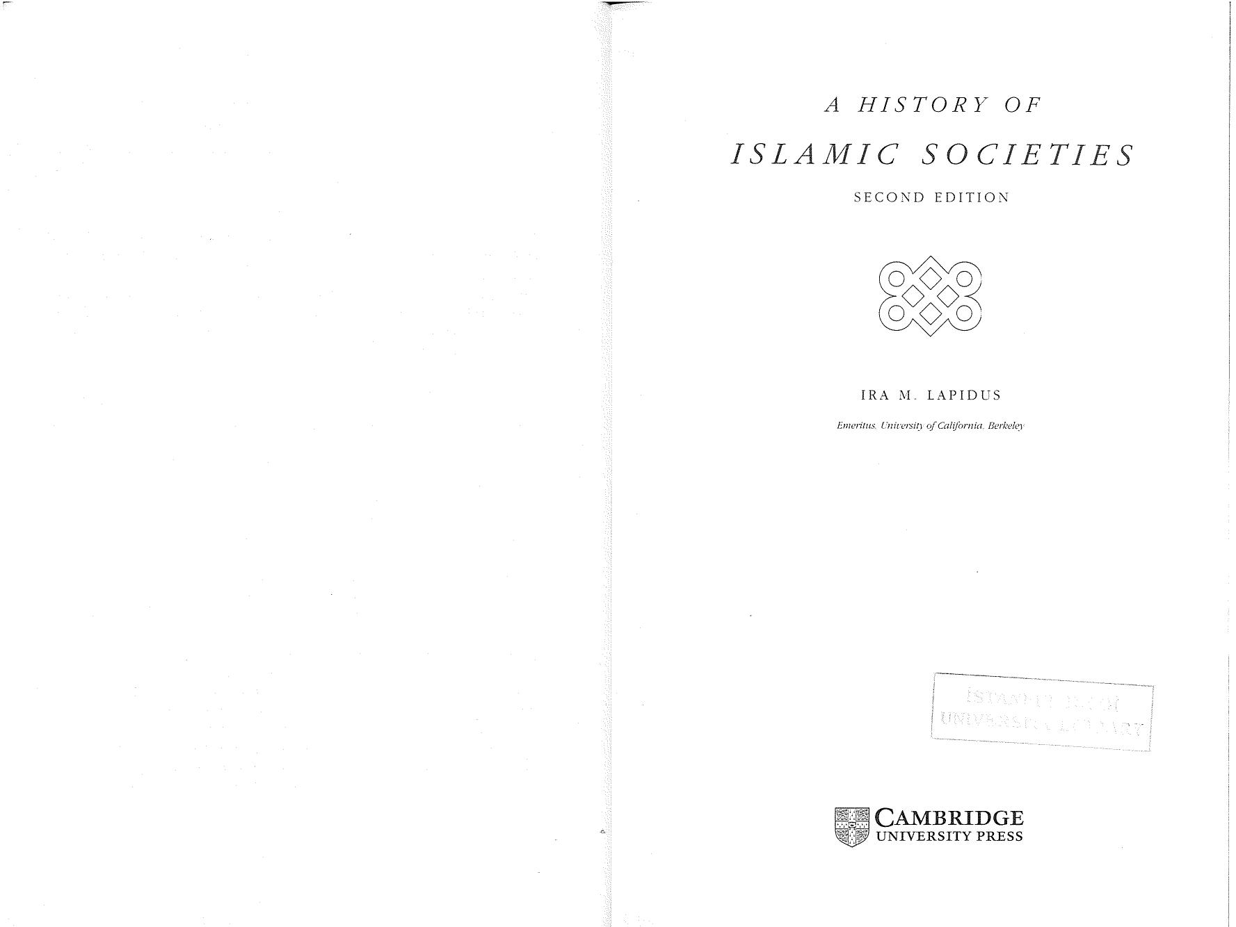 A History of Islamic Societies, 2 edition by Unknow