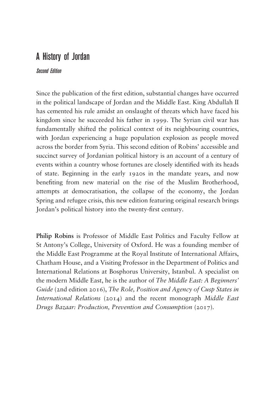 A History of Jordan Ed 2 by Unknow