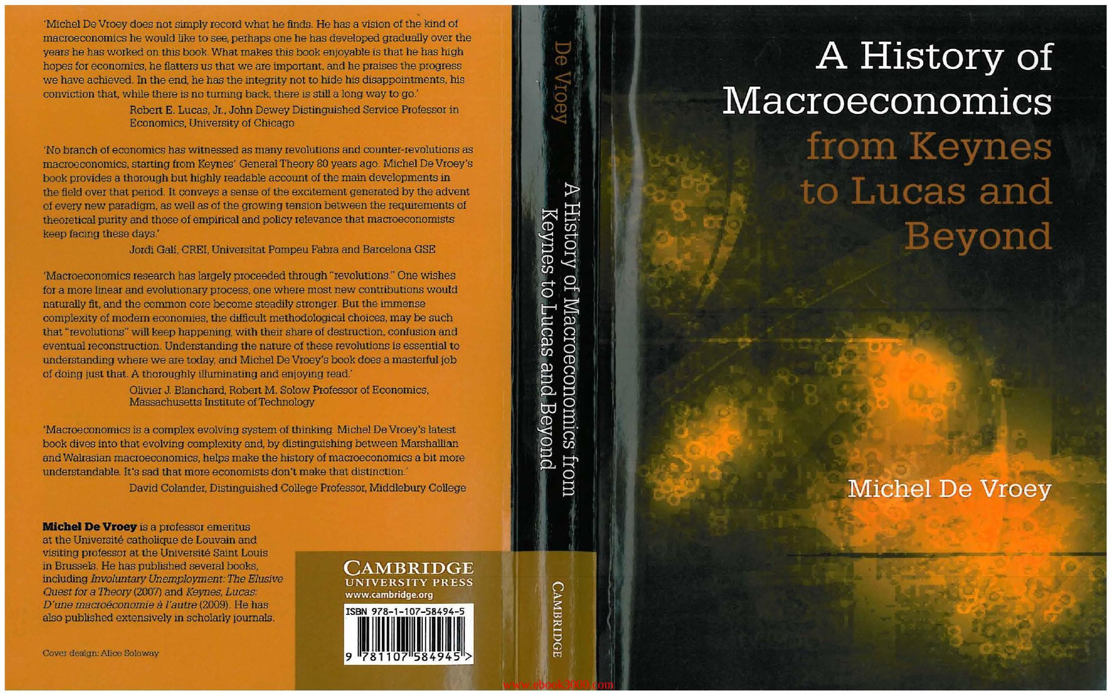 A History of Macroeconomics from Keynes to Lucas and Beyond by Unknow