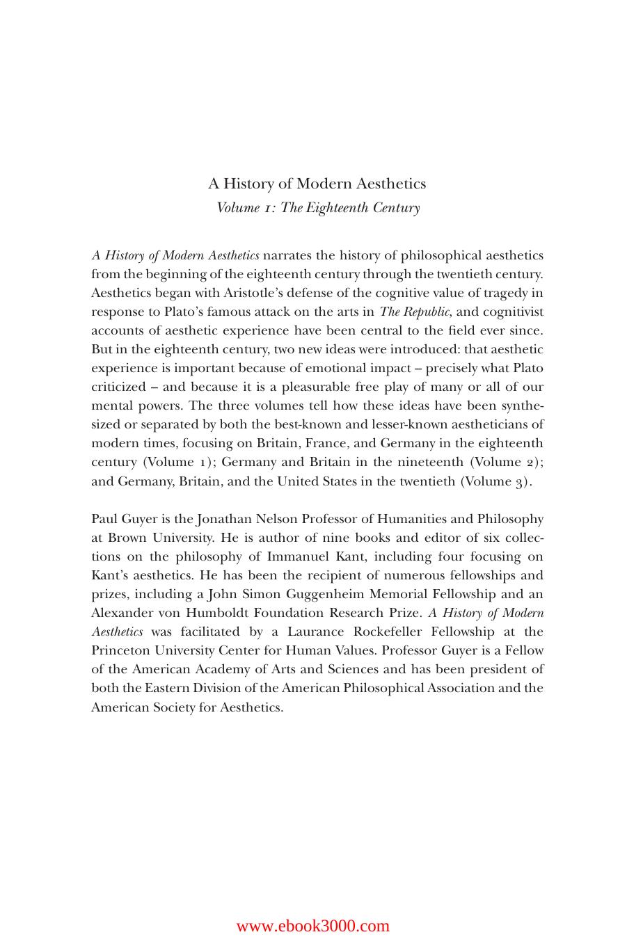 A History of Modern Aesthetics (3 Volume Set) by Unknow