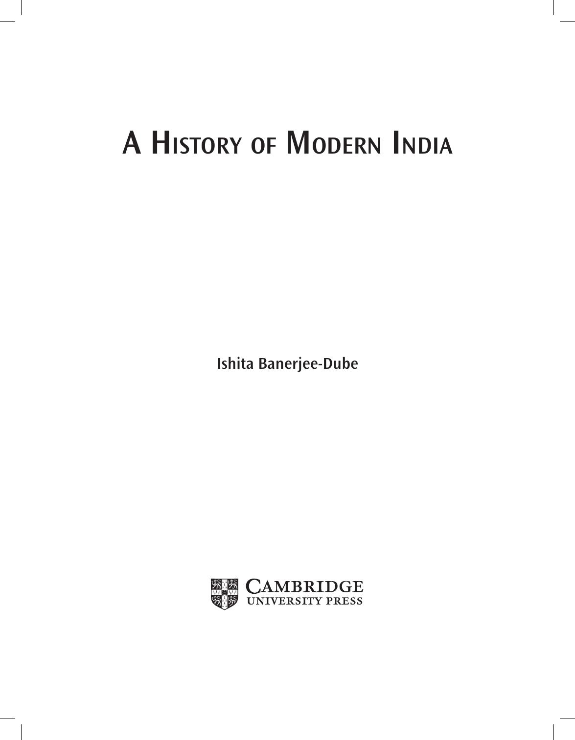 A History of Modern India by Ishita Banerjee-Dube