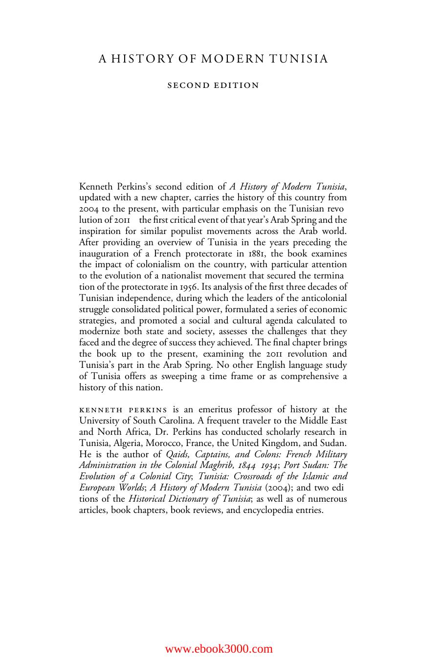 A History of Modern Tunisia by Unknow