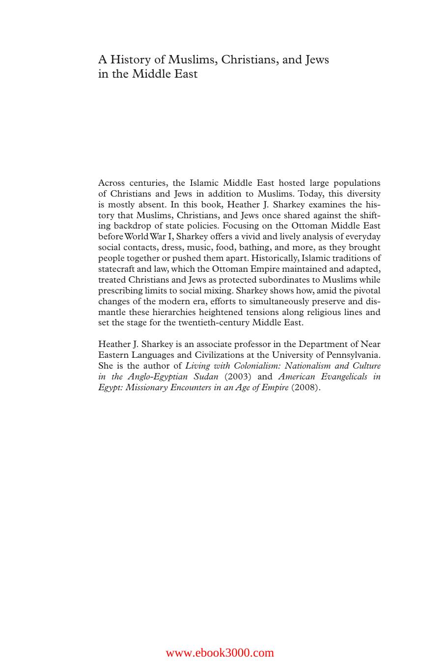 A History of Muslims, Christians, and Jews in the Middle East by Unknow