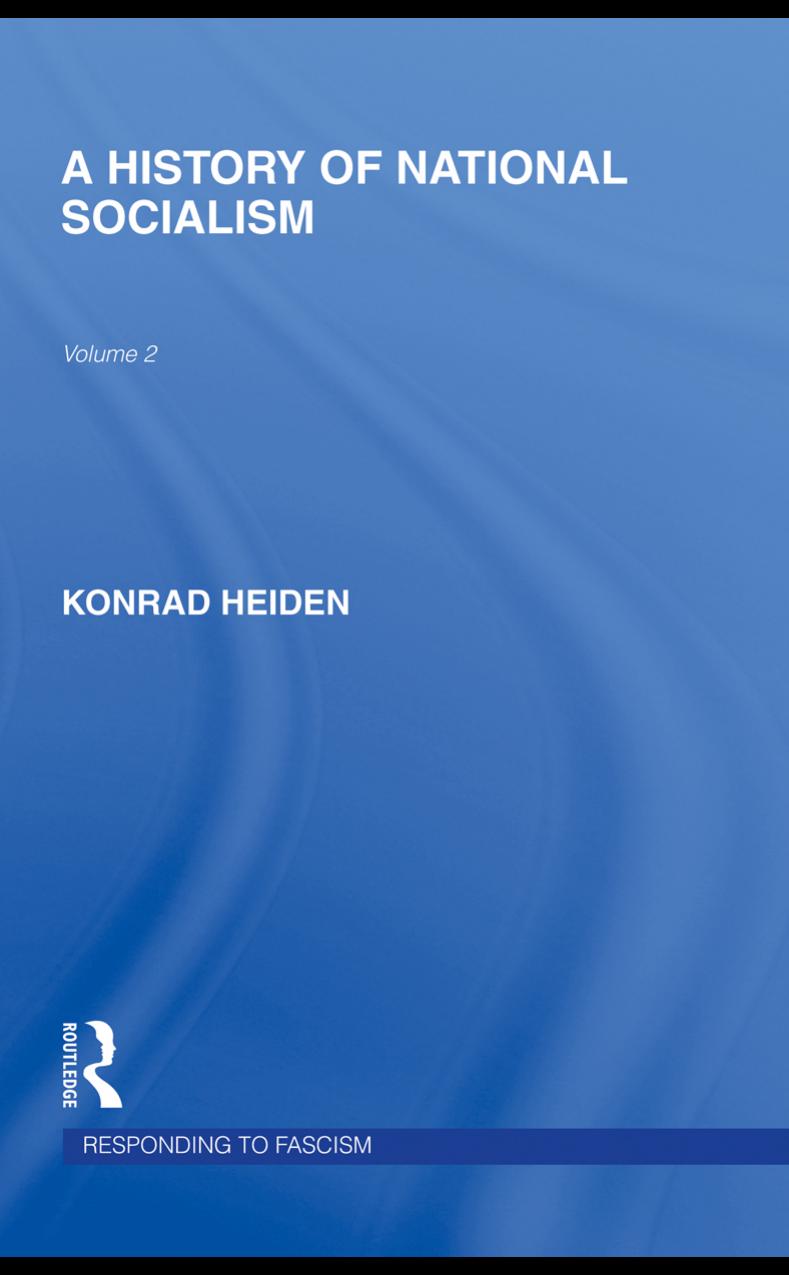 A History of National Socialism, Volume 2 by KONRAD HEIDEN
